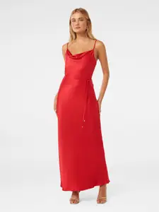 Forever New Shoulder Strap Cowl Neck Satin Maxi Dress