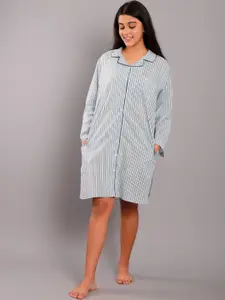 ETC Striped Pure Cotton Shirt Nightdress