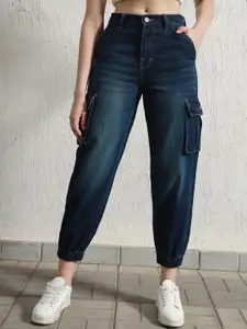 Hubberholme Women relaxed Fit High-Rise Pure Cotton Cargo Jogger