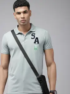 SPYKAR Polo Collar With Applique Detail Slim Fit T-shirt