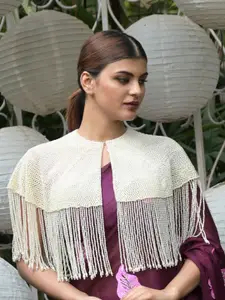 ODETTE Embellished Beads Beaded Cape Shrug