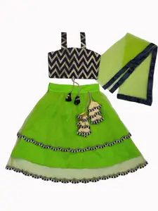 BAESD Girls Thread Work Ready to Wear Lehenga & Blouse With Dupatta
