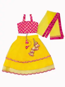 BAESD Girls Printed Ready to Wear Lehenga & Blouse With Dupatta