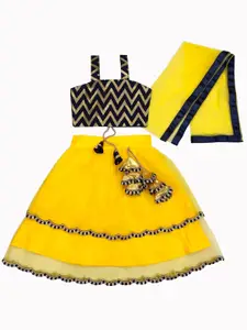 BAESD Girls Printed Ready to Wear Lehenga & Blouse With Dupatta