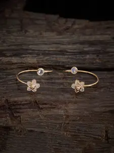 Kushal's Fashion Jewellery Set of 2 Gold-Plated CZ-Stone Studded Toe Rings