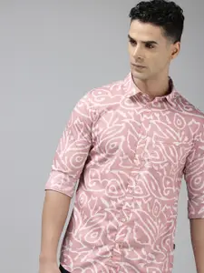 SPYKAR Geometric Printed Opaque Pure Cotton Casual Shirt