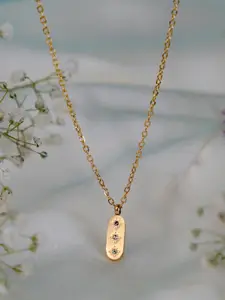 SWASHAA 18K Gold-Plated Stone-Studded Stainless Steel Necklace