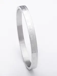 SWASHAA Stainless Steel Silver-Plated Bangle-Style Bracelet