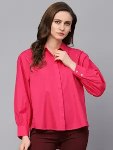 Fab Star Comfort Spread Collar Long Sleeves Cotton Casual Shirt