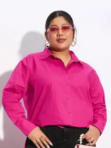 Fab Star Plus Size Comfort Spread Collar Cotton Oversized Casual Shirt