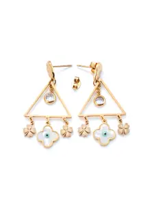 SWASHAA 18K Gold Plated Stainless Steel Drop Earrings