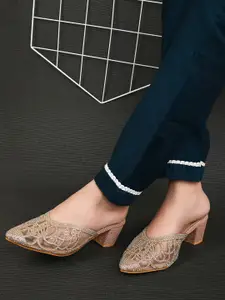 XE Looks Embellished Block Heel Mules