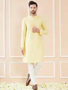 See Designs Mandarin Collar Long Sleeves Pure Cotton Straight Kurta