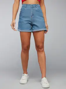 Miss Chase Women Light Weight Mid-Rise Denim Shorts