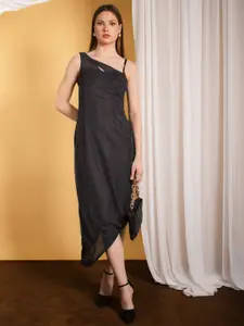 Stylecast X Hersheinbox Printed Asymmetric Mesh Midi Dress