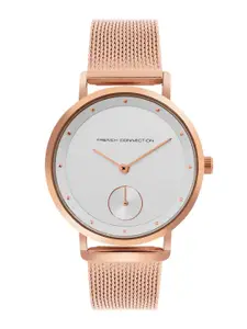 French Connection Women Stainless Steel Bracelet Style Straps Analogue Watch FCW09RGM-A