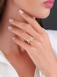 Cerruti 1881 Stainless Steel Stones Studded Finger Ring