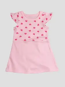 BAESD Girls Geometric Print Round Neck Short Cap Sleeves A-Line Dress