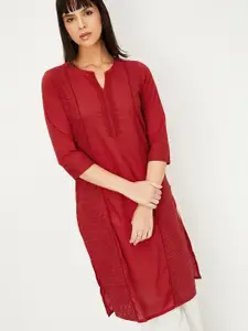 max Ethnic Motifs Embroidered Thread Work Kurta