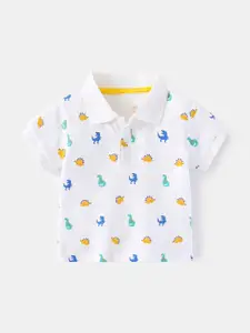 StyleCast Boys Printed Polo Collar Pure Cotton T-shirt