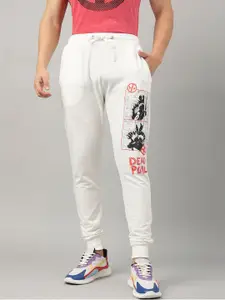 Free Authority Men Deadpool Printed Pure Cotton Mid-Rise Joggers