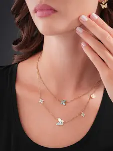 Cerruti 1881 Stone-Studded Stainless Steel Layered Necklace