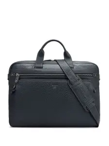 Da Milano Unisex Textured Leather Laptop Bag