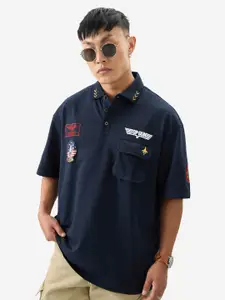 The Souled Store Graphic Printed Drop-Shoulder Sleeves Pure Cotton Oversized T-shirt