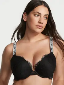 Victoria's Secret Very Sexy Shine Strap Floral Lace Push-Up Bra With All Day Comfort