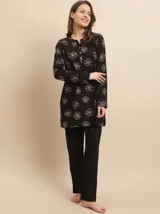 Kanvin Floral Printed Pure Cotton Night Suit