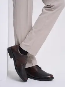 FAUSTO Men Genuine Leather Formal Lace Up Derbys