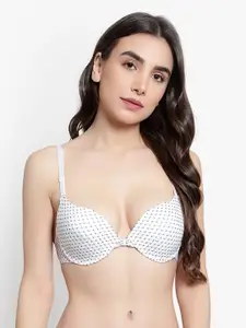 BRACHY Geometric Printed Underwired Heavily Padded Push-Up Bra With All Day Comfort