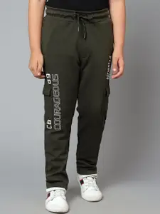 Cantabil Boys Typography Printed Mid-Rise Track Pant