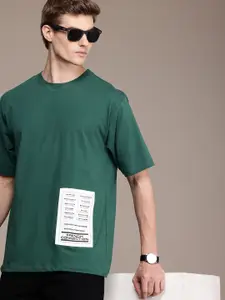 French Connection Drop-Shoulder Sleeves Relaxed Fit Pure Cotton Applique T-shirt