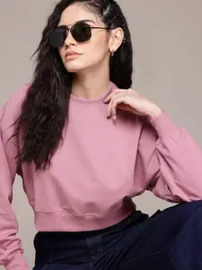 The Roadster Lifestyle Co. Crop Boxy Drop Sleeves Sweatshirt