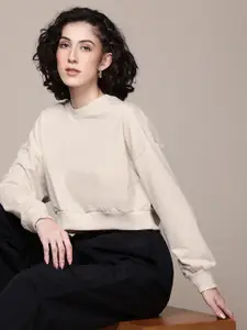 The Roadster Lifestyle Co. Women Crop Sweatshirt