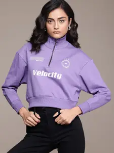 The Roadster Lifestyle Co.  Mock Neck Printed Sweatshirt