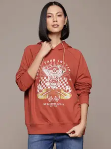 The Roadster Lifestyle Co. Printed Hooded Sweatshirt