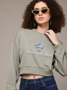The Roadster Lifestyle Co.  Printed Drop-Shoulder Sleeves Sweatshirt