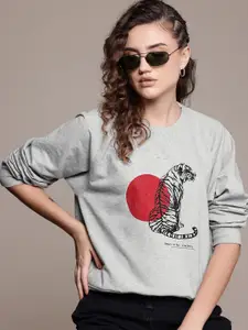 The Roadster Lifestyle Co. Printed Pullover Sweatshirt