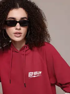 The Roadster Lifestyle Co. Typography Printed Detail Hooded Sweatshirt