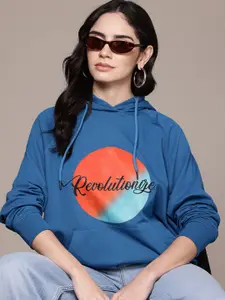 The Roadster Lifestyle Co. Printed Hooded Sweatshirt