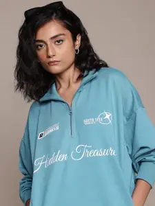 The Roadster Lifestyle Co. Printed Oversized Sweatshirt