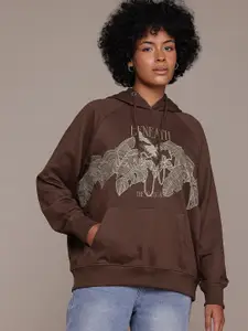 The Roadster Lifestyle Co. Printed Long Sleeves Hooded Sweatshirt