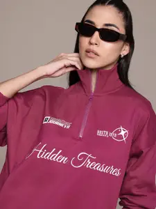 The Roadster Lifestyle Co. Printed Oversized Sweatshirt