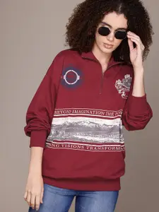 The Roadster Lifestyle Co. Printed Longline Sweatshirt