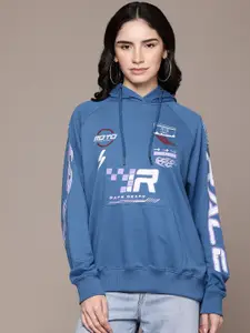 The Roadster Lifestyle Co. Printed Hooded Sweatshirt