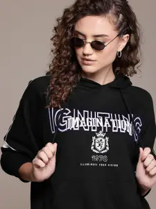 The Roadster Lifestyle Co. Printed Hooded Pullover Sweatshirt