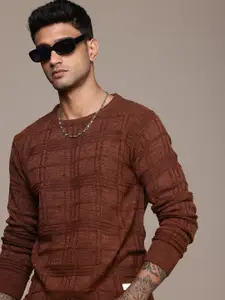 The Roadster Life Co. Self Design Textured Pullover Sweater