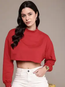 The Roadster Life Co. High Neck Crop Sweatshirt